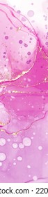 Vector pink coral banner. Hand drawn abstract paint brush stroke. Wave element.