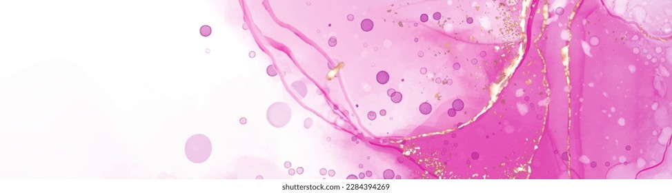 Vector pink coral banner. Hand drawn abstract paint brush stroke. Wave element.