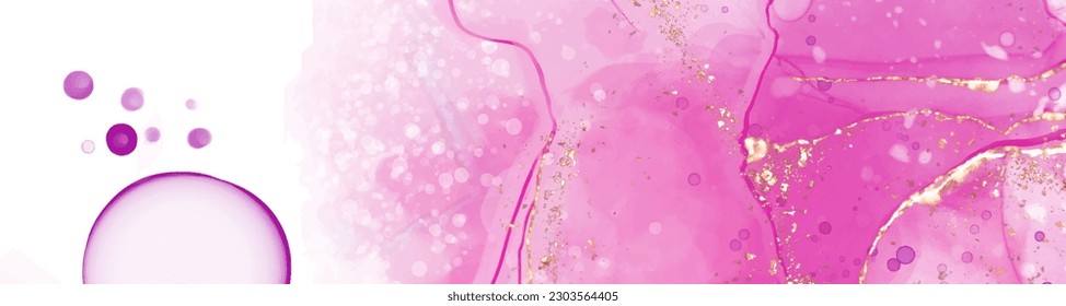 Banner de coral rosa vector. Razo de pincel abstracto dibujado a mano. Elemento Wave.