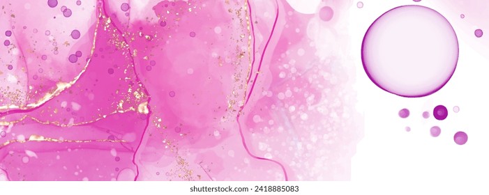 Banner de coral rosa vector. Razo de pincel abstracto dibujado a mano. Elemento Wave.