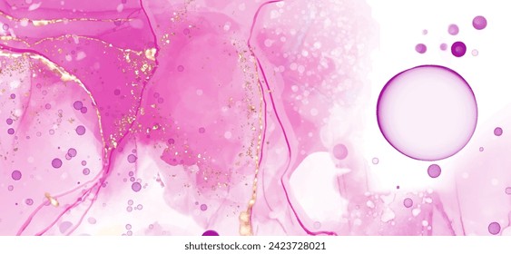 Vector pink coral banner. Hand drawn abstract paint brush stroke. Wave element.