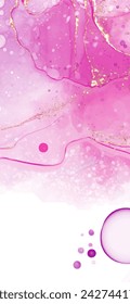 Vector pink coral banner. Hand drawn abstract paint brush stroke. Wave element.