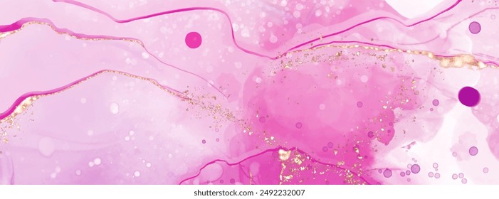 Anuncio de coral rosa Vector. Pincel abstracto dibujado a mano. Elemento de onda.