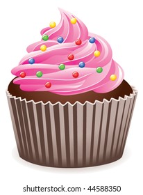 Cartoon Cupcake Vector Clip Art Illustration Stock Vector (Royalty Free ...