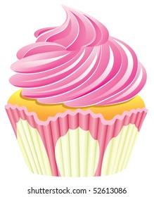 vector pink cupcake