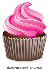 vector pink cupcake