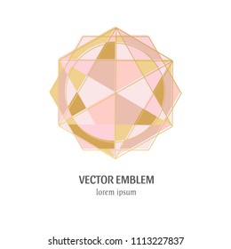 Vector pink diamond.  Diamond on a wite background. Isolated gem.