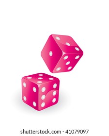 Vector pink dices