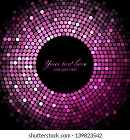 Vector Pink Disco Lights On Black Background