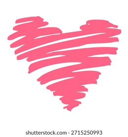 Vector pink doodle heart on a clean white background adds a warm, modern appeal to projects. Perfect for greeting cards, social media posts, logos, packaging, and Valentine's Day designs, this versatile graphic packs a punch.