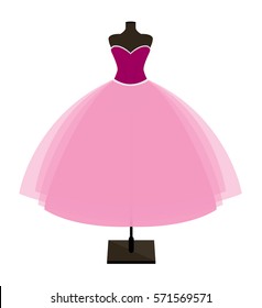 Vector pink dress.