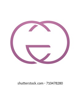 Vector Pink Dual Loop Letter G C Logo 