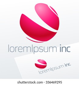 Vector pink emblem. Logotype for Cosmetics, Fashion