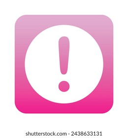 degradado de icono de signo de exclamación rosa vectorial