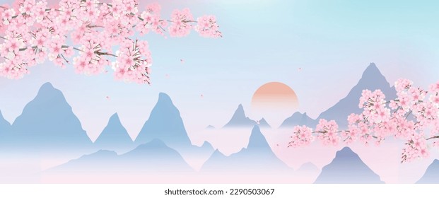 Vector pink fantasy sakura background