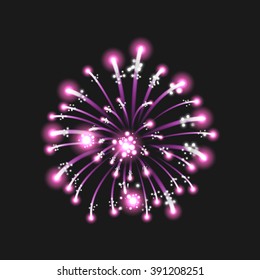 Vector pink firework bursting 