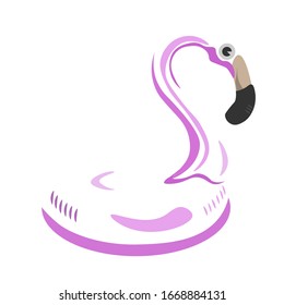 flamingo rosa vectorial de líneas simples.  anillo de goma de flamingo abstracto