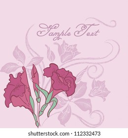 Vector Pink Floral Invitation