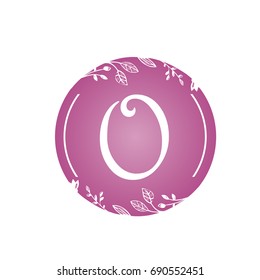 Vector Pink Florist Single Letter O Logo