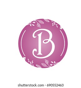 Vector Pink Florist Single Letter B Logo