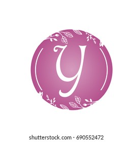 Vector Pink Florist Single Letter Y Logo