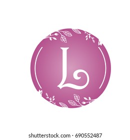 Vector Pink Florist Single Letter L Logo