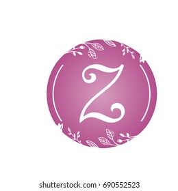 Vector Pink Florist Single Letter Z Logo