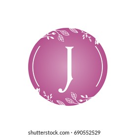 Vector Pink Florist Single Letter J Logo