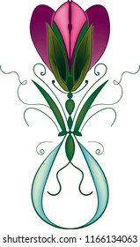 vector pink flower