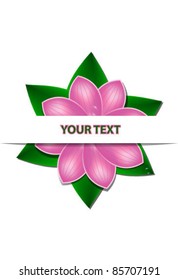 Vector pink flower background with place for your text