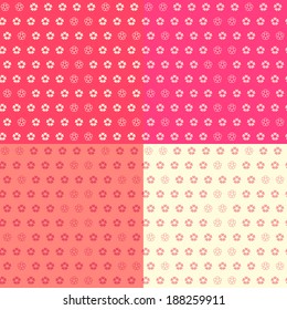 Vector pink flower background. Vector seamless flower pattern.