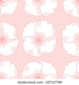 Vector pink flower seamless pattern.