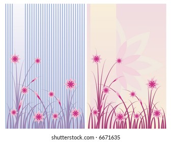 vector pink flowers background