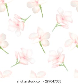 Vector pink flowers cute seamless pattern