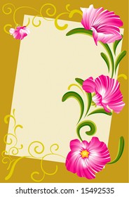 vector pink flowers illustration