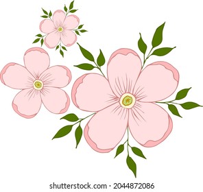 Vektorrosa Blumen. Zum Bedrucken auf Stoff.