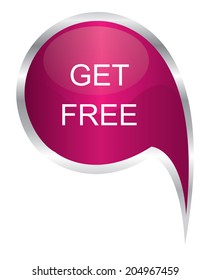 Vector - pink get free icon speech bubble