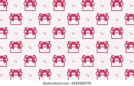 vector pink giftbox wrapping paper pattern wallpaper with white background