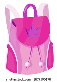 Mochila de chica rosa vector con correas