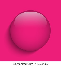 Vector - Pink Glass Circle Button Icon