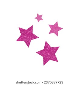 Vector pink glitter vector star. pink sparcle. amber particles. luxury design element.