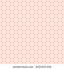 Vector rosa y oro patrón sin costuras mínimo. Textura geométrica moderna. Fondo minimalista de lujo abstracto con líneas, formas simples, flechas, esquinas, corchetes. Lindo diseño geo repetido dorado