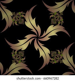 Vector pink and green texture, motley lines and grids seamless pattern, curved metal, foil background with 3D visual effects on a black background.