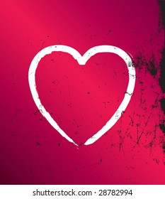 Vector pink grunge heart