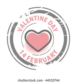 vector pink grunge rubber stamp. Valentine's Day grunge rubber stamp