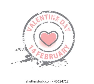 Vector Pink Grunge Rubber Stamp Valentines Stock Vector (Royalty Free ...