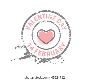 vector pink grunge rubber stamp. Valentine's Day grunge rubber stamp