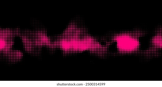 vector pink halftone background on black