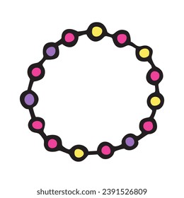 Vector pink hand drawn necklace outline doodle icon. Accessory sketch illustration for print, web, mobile