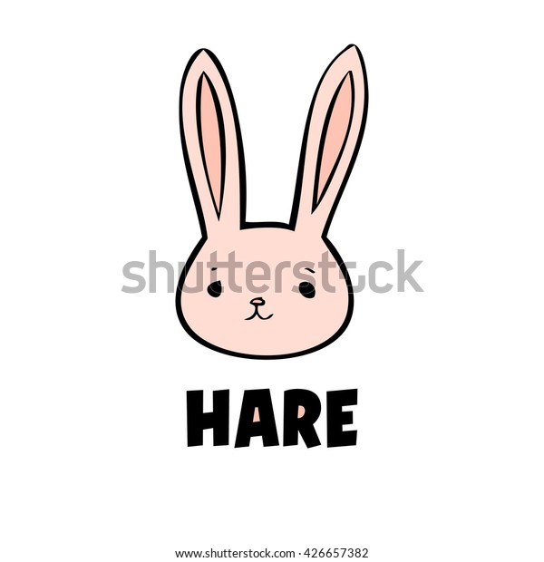 vector pink hare icon little rabbit stockvektorgrafik